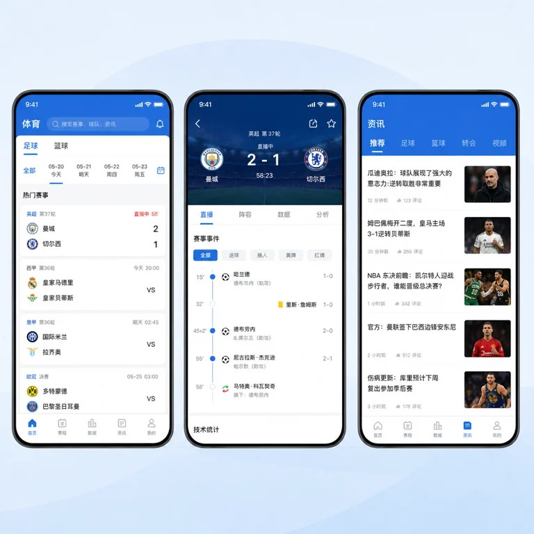 开云体育移动端赛事资讯与服务界面示意图